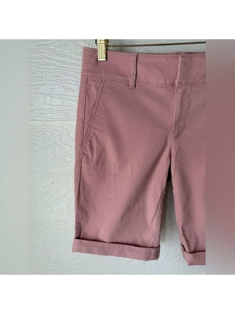Pink Bermuda Shorts Size 2 10” Inseam Cuffed - Picture 2 of 9